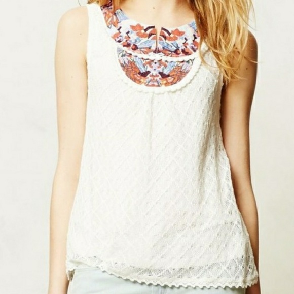 Anthropologie Tops - Akemi + Kin Anthro Ara Embroidered Tank Top